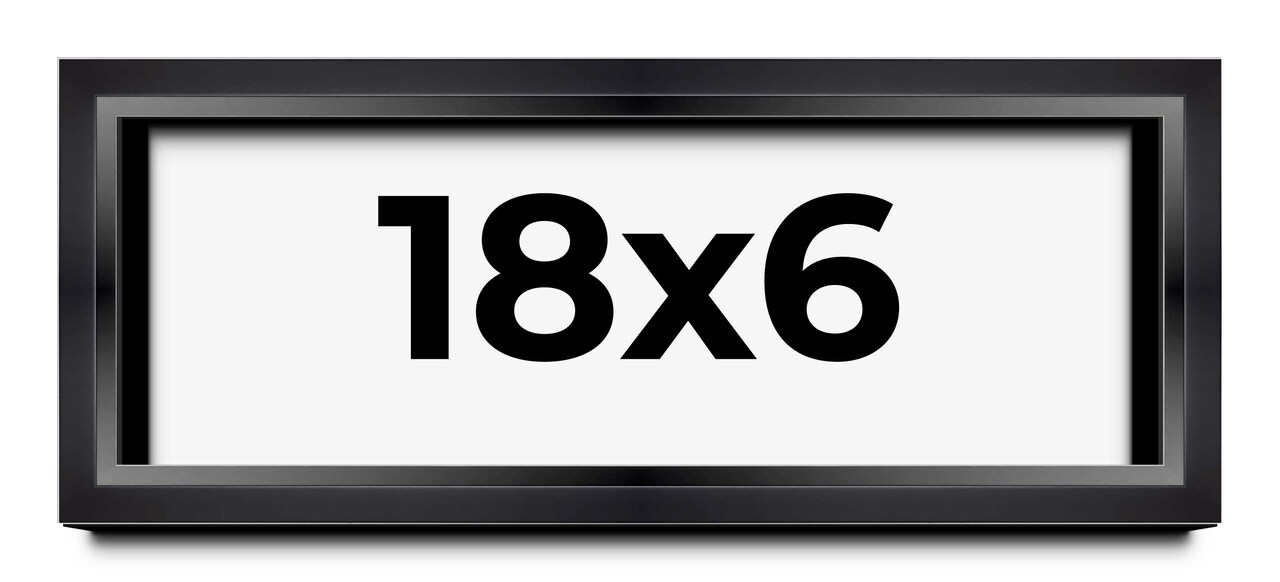 Panoramic Modern Shadow Box 1.5" Depth Black Frame - UV Acrylic, Backing, Hanging Hardware